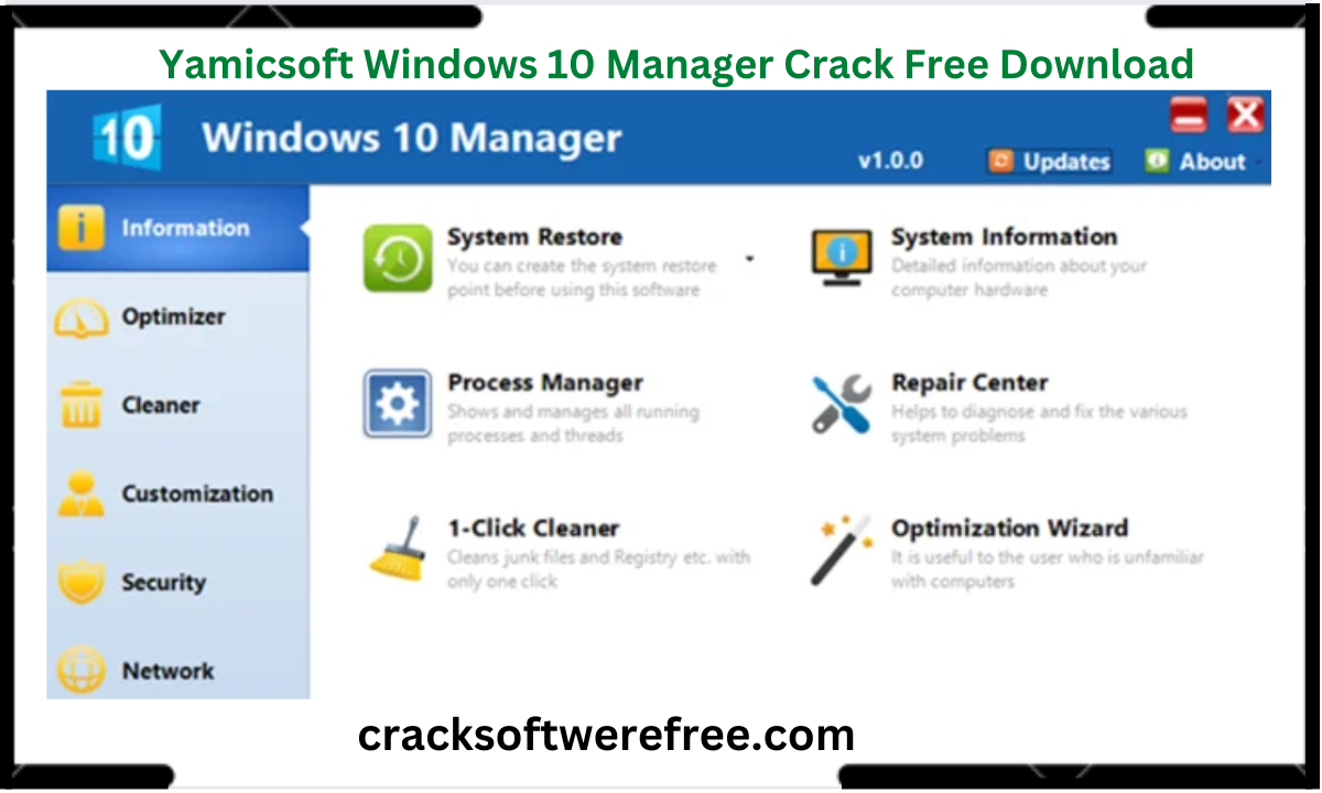 Yamicsoft Windows 10 Manager crack Download